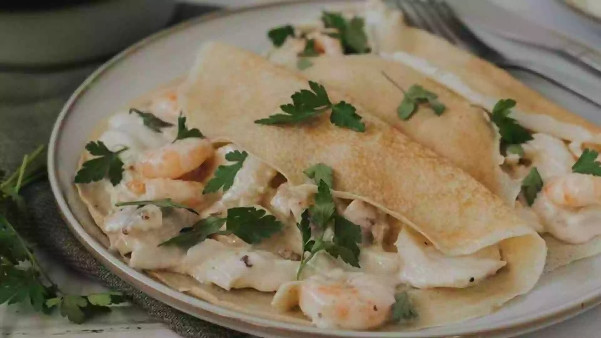 Creamy Smoked Haddock And Prawn Pancakes