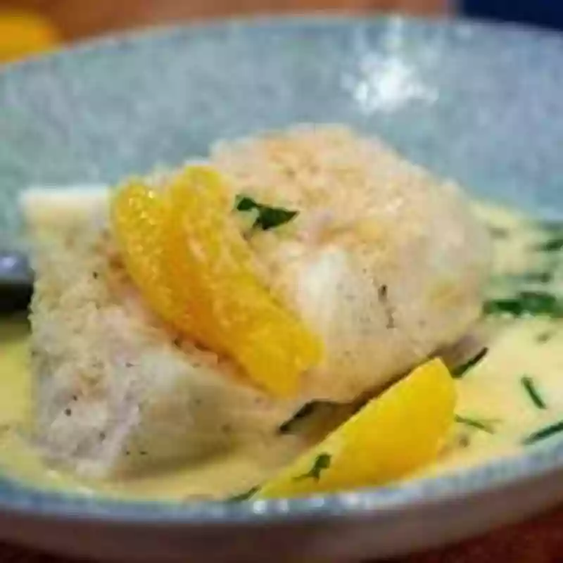 Poached Cod With Orange And Vermouth