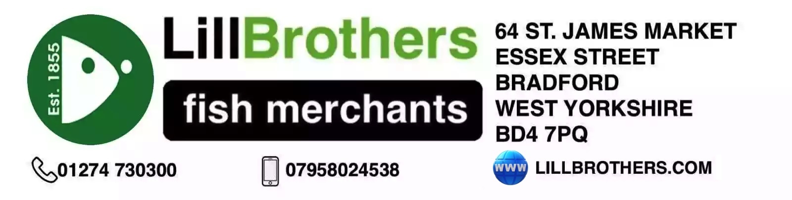 Contact : Lill Brothers Wholesale Fish Merchants Est 1855 Fresh and Frozen Fish and Seafood now with Locallill brothers contact banner 1